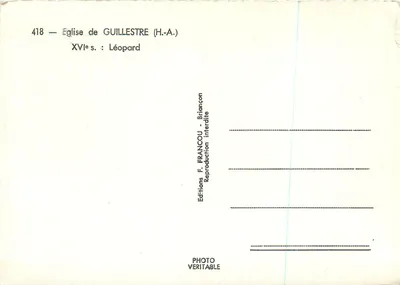 Igreja de Guillestre (H.-A.) — Leão — Edições F. Francou — Verso