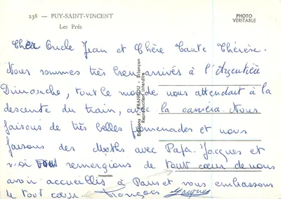 Puy-Saint-Vincent — Les Prés — Éditions F. FRANÇOU — Verso