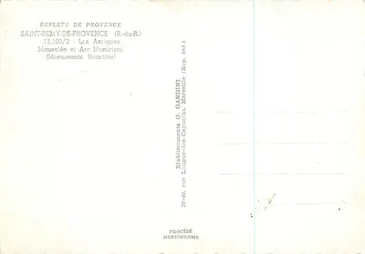Saint-Rémy-de-Provence — Mausoleo e Arco Municipale — editore IRIS — Verso