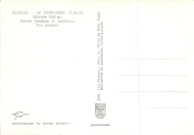 Le Mont-Dore (P.-de-D.) — Vista geral — Ed. Diplôme, Vichy — Verso