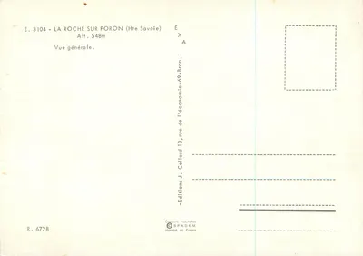 La Roche-sur-Foron (Haute-Savoie) — Allgemeiner Blick — Éditions J. Cellard — Rückseite
