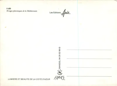 BANDOL — Pittoreskie wybrzeża Morza Śródziemnego — Wydawnictwo Aris, nr 0 480 — Rewers