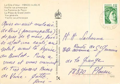 Vence-la-Jolie — Cité des Arts et des fleurs — Les Éditions MAR — Rewers