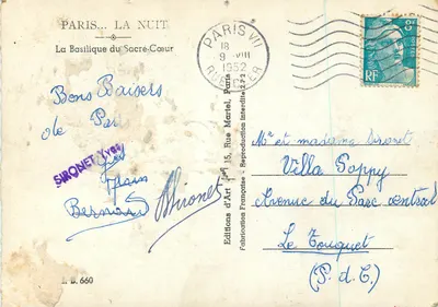 Paris... A Noite — A Basílica do Sagrado Coração — Éditions d'Art, n° L.B. 660 — Verso