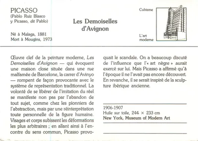 As Moças de Avignon — Pablo Picasso — Arte Moderna — Verso