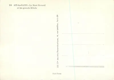 Aix-les-Bains - Il Mont Revard e gli Alberghi Grandi — Cie des Arts Photomécaniques, Parigi — Verso