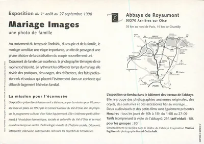 Mariage Images — une photo de famille — Abbaye de Royaumont — Verso