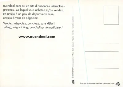 Publicidade para aucnddeal.com — Anúncios interativos gratuitos — Verso