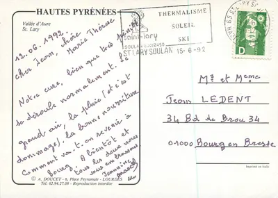 St Lary — vista aérea — A. Doucet, Lourdes — Verso