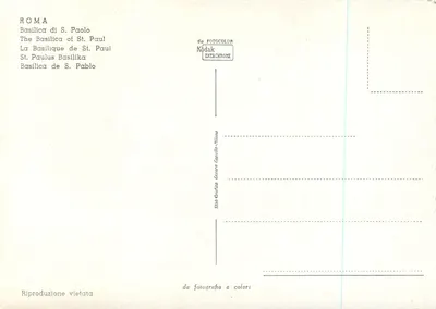 Basílica de São Paulo — Roma — editor Stab. Grafica Casare Capella-Hilzao — Verso