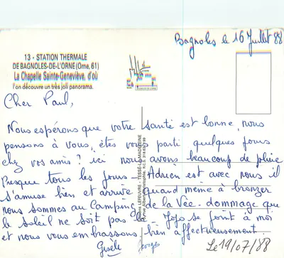 La Iglesia de Santa Geneviève — Bagnoles-de-l'Orne, 61 — Ediciones Lefeuvre-Tessé-La Madeleine — Reverso