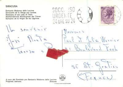 Santuario Madonna delle Lacrime — Siracusa — Uitgave Marcoh Cenova — Achterkant