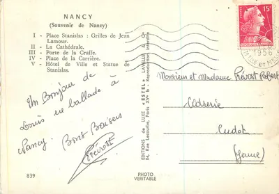 Nancy — Pamiątka z Nancy — Wydawnictwo Estel — Rewers