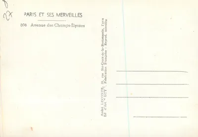 Avenue des Champs-Élysées — widok panoramiczny — André LECONTE, n°808 — Rewers