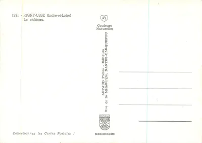 Rigny-Usse — Het kasteel — Artaud Frères, Nantes — Achterkant