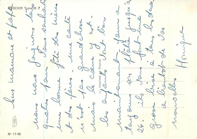 Carro antigo e buquê — Feliz Aniversário Papai — Mercier Type 35 — Verso