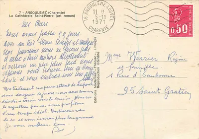 Angoulême — A Catedral São Pedro (arte romana) — Edições Modernas « Théolac », Limoges — Verso