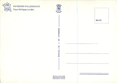 Wieża Filipa Wielkiego — Avignon-Villeneuve — Éditions J.B. — Rewers