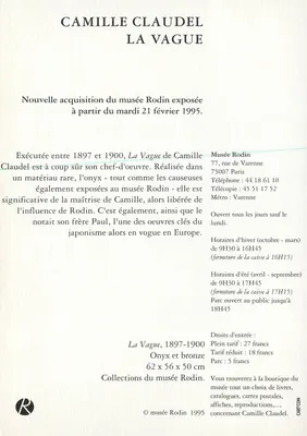 La Vague — rzeźba z onyksu i brązu — Muzeum Rodyna — Rewers