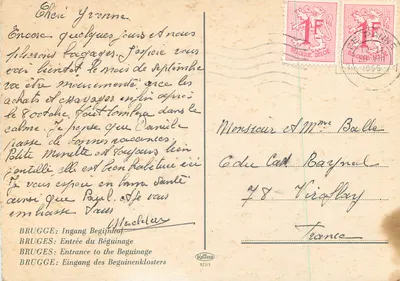 Brukselka — Wejście do Béguinage — Krüger 923/3 — Rewers