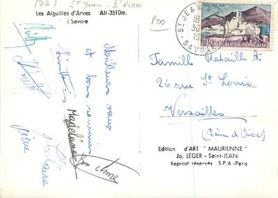 As Agulhas de Arves — Alt. 3510m — Edição de ARTE "MAURIENNE" Jo. LÉGER - Saint-Jean — Verso