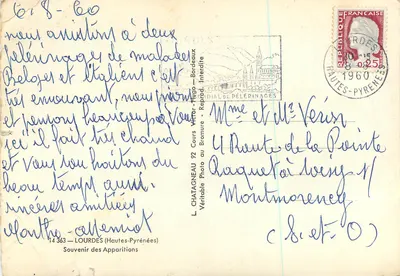 Centenary of Lourdes — 1858-1958 — André Marcy — Back