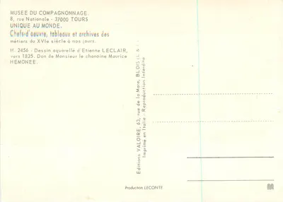 Camp de conduite de Deblois l'aimable dit le soutien du père soublise compagnon passant couvreur bondrille pour partir de Bordeaux pour se rendre dans ses foyers — Étienne Leclair, ok. 1825 — Rewers