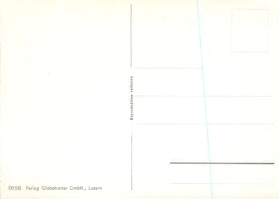 Lucerna, Ponte da Capela com Pilatus — reprodução — Verlag Globetrotter GmbH, Lucerna, n° 0158 — Verso