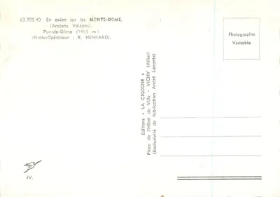 Puy-de-Dôme — Oude vulkanen — Uitgaven « LA CICOGNE » — Achterkant