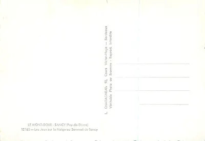 Os Jogos na Neve no Cume do Sancy — L. CHATAGNEAU 12 163 — Verso