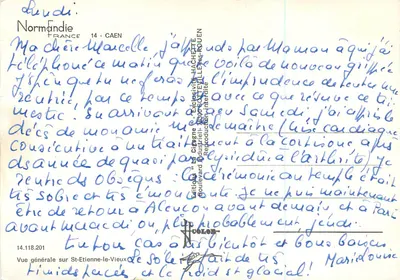 Igreja Saint-Étienne-le-Vieux — Ruínas e jardim — La Cigogne, Rouen — Verso