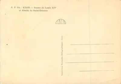 Caen — Statua Ludwika XIV i Absydę Świętego Etienne — Rewers