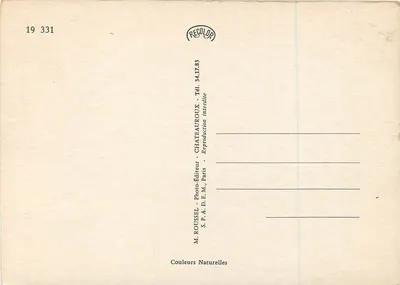 Duas vacas puxando — bochechas de vaca — editor M. ROUSSEL, Paris, n° 19 331 — Verso