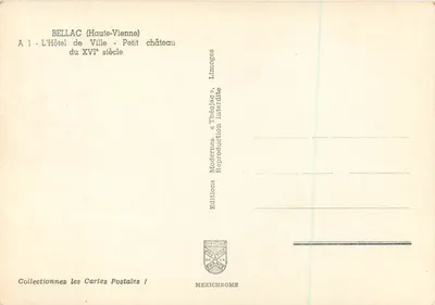 Bellac (Haute-Vienne) — Widok na Pałac Miejski — Wydawnictwo Diplomate — Rewers