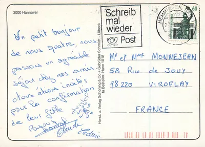 Hannover — Nouvel Hôtel de Ville, Leineschloss, Ancien Hôtel de Ville et Marktkirche, Opéra — éditeur Schröning & Co. — Rewers