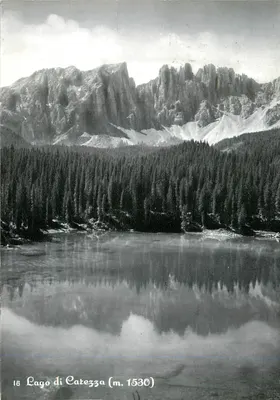 Lago di Catezza (m. 1530) — widok jeziora i górski — Fotodizione B. Lazzarotto, Bolzano