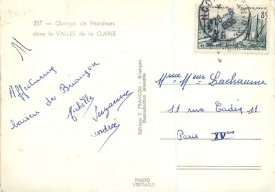 Pole Narcyzów w Dolinie Claree — Wydawnictwo F. Francou - Briangon — Rewers