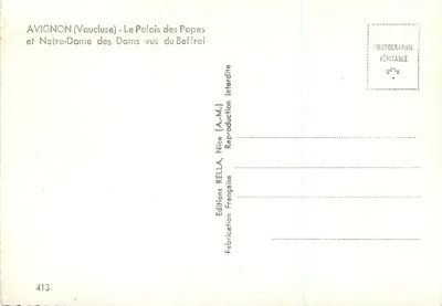 Avignon (Vaucluse) — Pałac Papieży i Katedra Notre-Dame des Doms widziane z wieży — Rewers