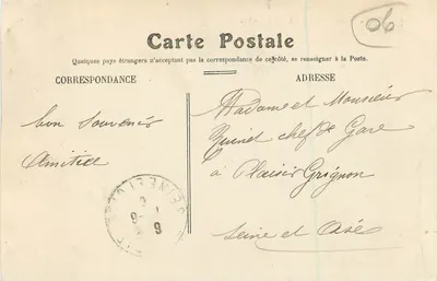 Nice — Monumento del Centenario — Edizione speciale 'Alle Dame di Francia' — Verso