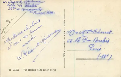 Vence — Ogólny widok i cztery Baous — wydawca C.A.P. nr 33 — Rewers