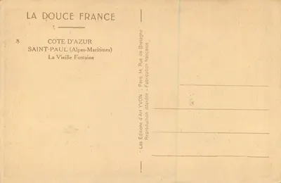 Saint-Paul (Alpes-Maritimes) — Stara fontanna — Wydawnictwo Sztuki Yvon — Rewers