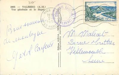 Valberg (A.M.) — Ogólny widok i Sapet — Wydawnictwo A.D.I.A. — Rewers