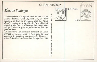 PARIS — Bois de Boulogne — O Domingo ao redor do Grande Lago — C.M. — n°366 — Verso