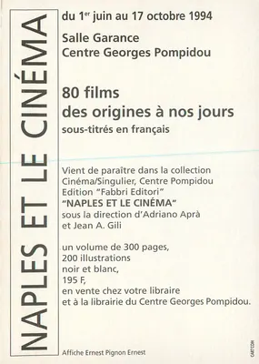 Naples i kino — 80 filmów od początków do dziś — Centre Georges Pompidou — Rewers