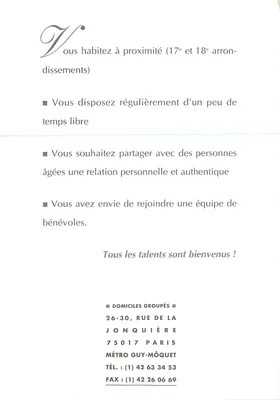 Jonquière — Jornada de encuentro-información 1994 — Les Petits Frères des Pauvres — Reverso
