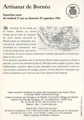 Artesanato de Bornéo — exposição-venda — Villages du Monde — Verso