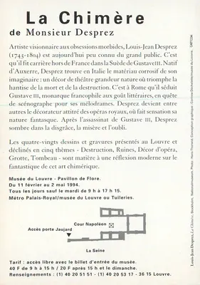 A Quimera do Sr. Desprez — exposição no Museu do Louvre de 11 de fevereiro a 2 de maio de 1994 — editada pela Réunion des Musées Nationaux — Verso