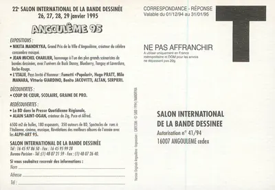 22º Salão Internacional da Banda Desenhada — Angoulême 95 — Editor E. Leclerc — Verso