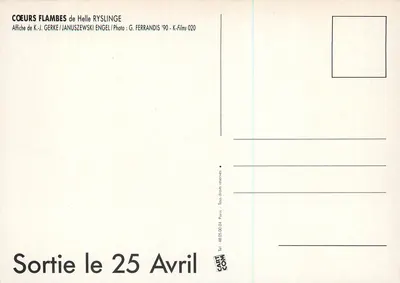 Cœurs Flambés — Cartaz do filme de Helle Ryslinge — K-Films 020 — Verso