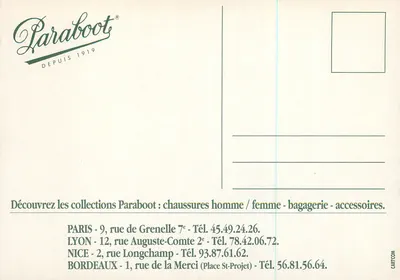 Paraboot — buty i bagaż — wydawca Paraboot, numer serii nie widoczny — Rewers